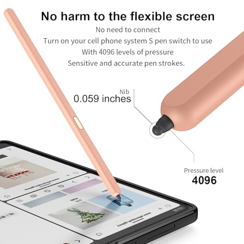 SHIEID Galaxy Z Fold 6 S Pen Fold Edition, Slim Replacement S Pen with Anti-Mistouch Technology, Compatible with Samsung Galaxy Z Fold 6/Z Fold 5/Fold 4/Fold 3 + Tips/Nibs, Pink - Image 5