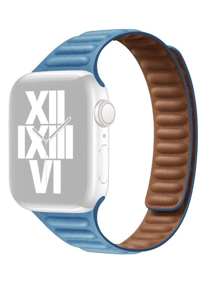 NIBEMINENT Replacement Strap For Apple Watch Series 7 41mm/6,SE,5,4 40mm/3,2,1 38mm Chrysanthemum Blue - Image 1
