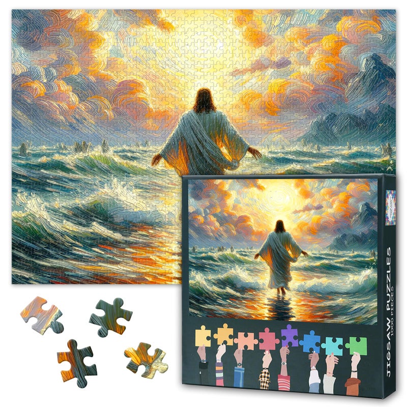 Rebotipy 1000Piece Jigsaw Puzzle 20 x28 inch Jesus Religious Belief Painting Mindfulness Puzzles for Adults Home Decor Family Board Games Unique Gift - Image 3