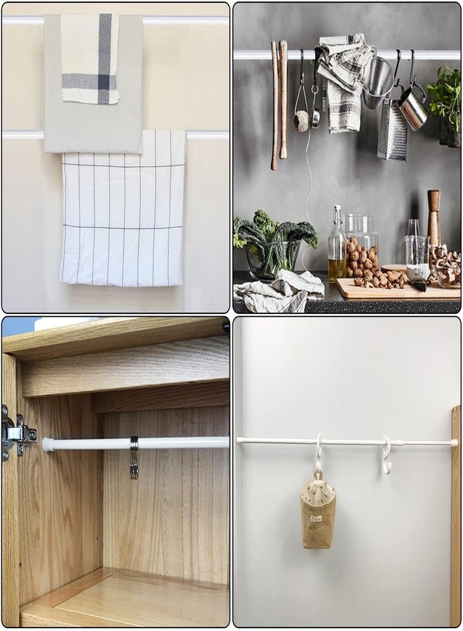 جود تو يو مجموعة من 5 قضبان ستائر زنبركية قابلة للتعديل من Goodtou للنوافذ، بطول 28 إلى 48 بوصة، لون أبيض، لا تحتاج إلى حفر، قضبان ستائر صغيرة زنبركية للخزائن والدواليب - Image 4