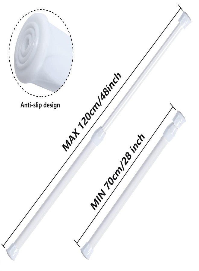 جود تو يو مجموعة من 5 قضبان ستائر زنبركية قابلة للتعديل من Goodtou للنوافذ، بطول 28 إلى 48 بوصة، لون أبيض، لا تحتاج إلى حفر، قضبان ستائر صغيرة زنبركية للخزائن والدواليب - Image 3