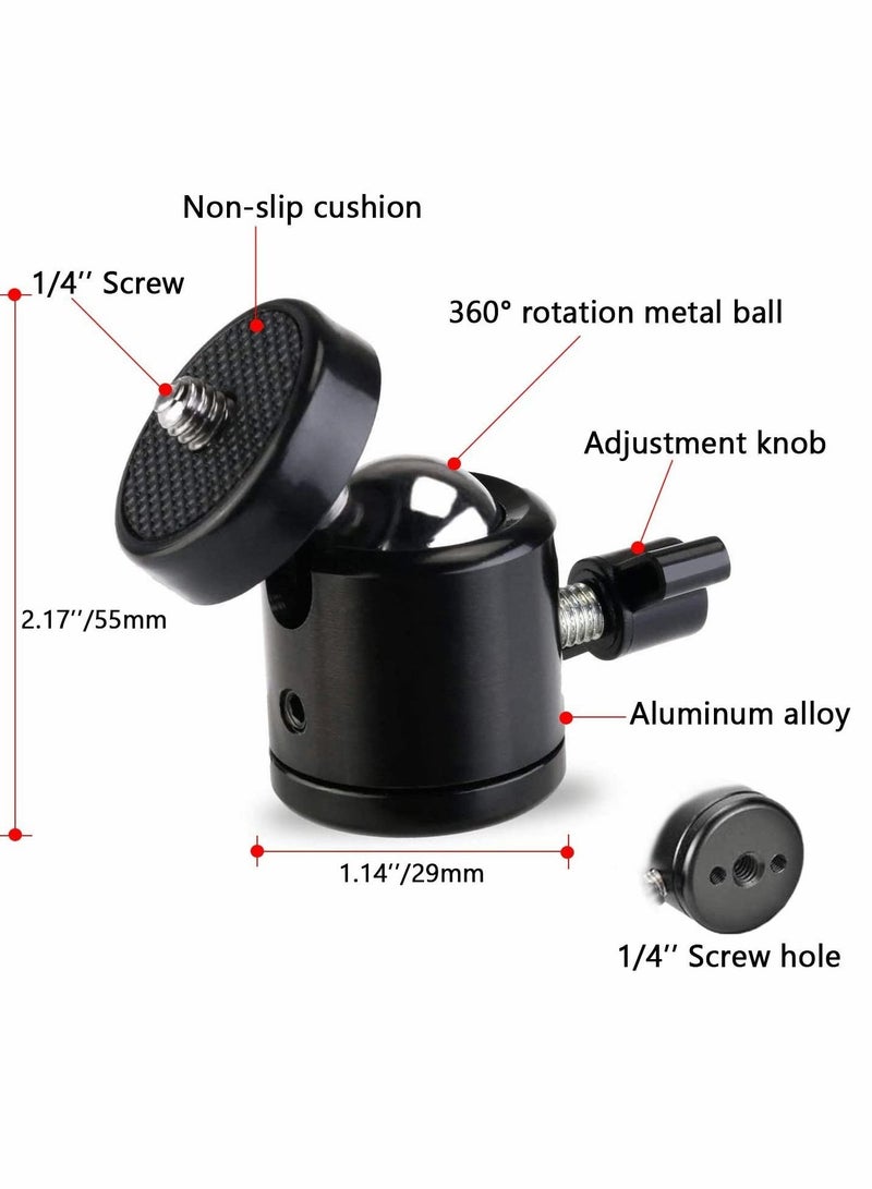 Captaintech Mini Ball Head Screw Tripod Mount, Universal 1/4", Swivel 360 Degree Rotating Mount Base Adapter, for DSLR Cameras Tripods Monopods Camcorder Light Stand (2 Pack) - Image 5