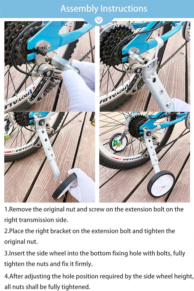 DOUBLE 2 C Training Wheels, Heavy Duty Bicycle Training Wheels for Kids Bike Stabilizer Mounted Kit Compatible for 16 18 20 22 inch Bike (1 Pair) - Image 4