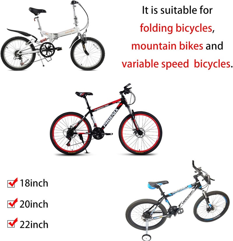 DOUBLE 2 C Training Wheels, Heavy Duty Bicycle Training Wheels for Kids Bike Stabilizer Mounted Kit Compatible for 16 18 20 22 inch Bike (1 Pair) - Image 2
