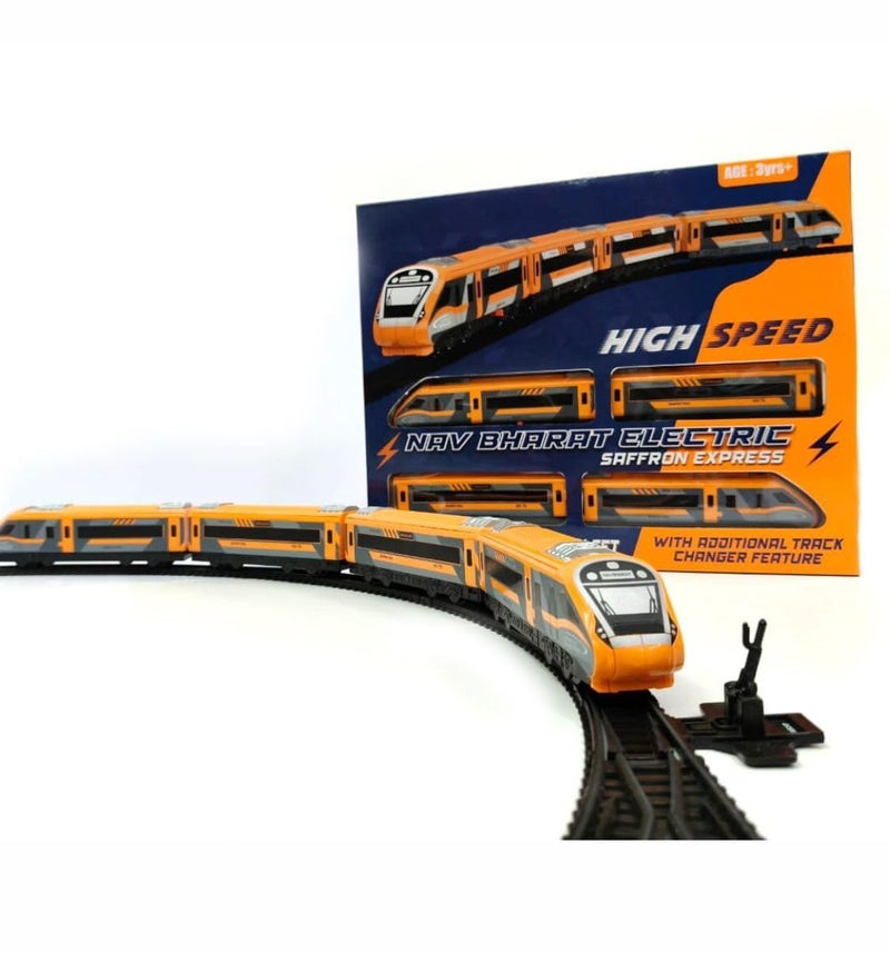 Toyterra Vande Bharat Bullet Train Set - Battery Operated Electric Locomotive with Interlocking Tracks - Image 5