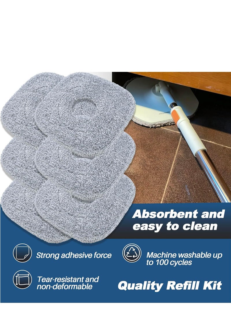 6 Pack Square Microfiber Mop Pad Refill Mop Cloth Replacement Part Cleaning Mopping Floor Washing Household Use - Image 4