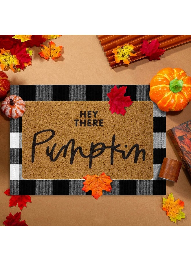 Fabbay فاباي 2 قطع سجادة ترحيب ليوم سانت باتريك بطبعة كاروهات مع شجر النفل سجادات من جوز الهند لمدخل الباب الداخلي والخارجي (كاروهات، مرحبًا يا قرع، أسود، أبيض) - Image 4