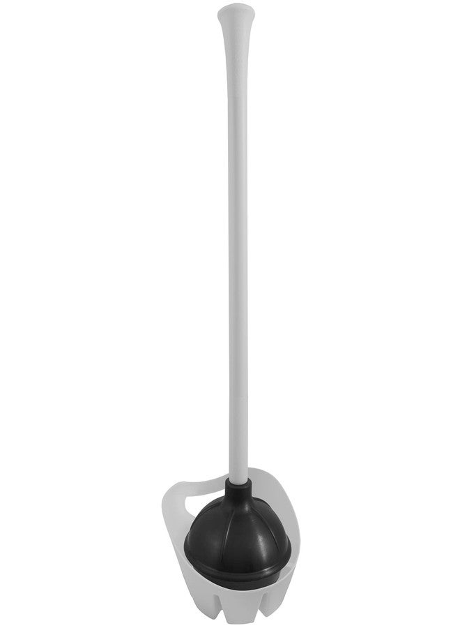 Plumb Craft Toilet and Drain Plunger with Holder Combo, Black/White - Image 1