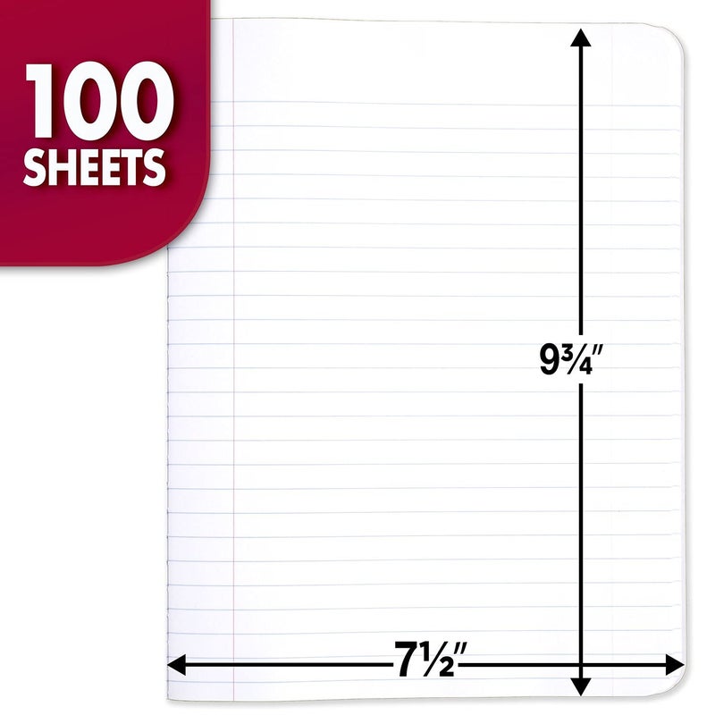 Mead Composition Notebook, 3 Pack, Wide Ruled Paper, 7-1/2" x 9-3/4", 100 Sheets per Comp Book, Black Marble (38301) - Image 2