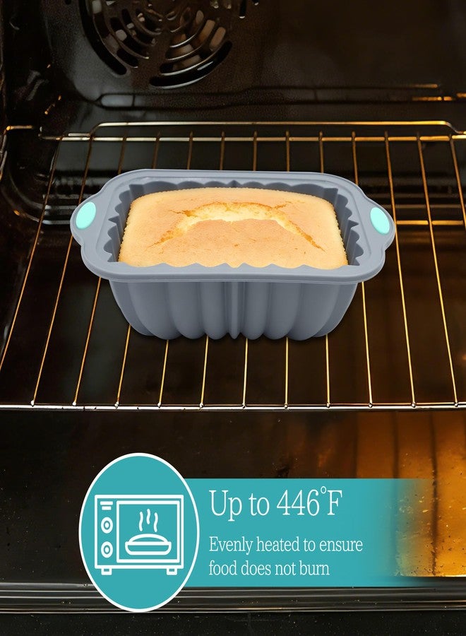 To encounter 44 Pieces Silicone Cake Pan Set, 3 Sizes Silicone Fluted Bread Pan with Reusable Baking Cups, Food Grade Baking Mold for Brownie, Bread, Muffin, Light Grey - Image 4