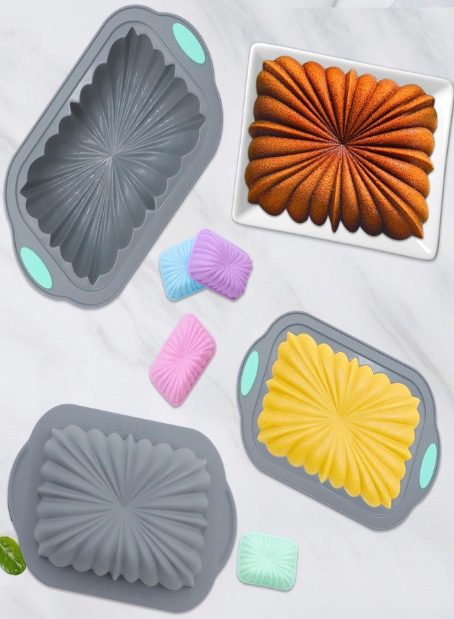 To encounter 44 Pieces Silicone Cake Pan Set, 3 Sizes Silicone Fluted Bread Pan with Reusable Baking Cups, Food Grade Baking Mold for Brownie, Bread, Muffin, Light Grey - Image 2