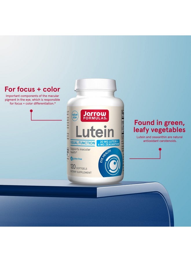 jarrow formulas - Lutein 20 Mg With 4 Mg Zeaxanthin 120 Softgels Supports Eye  Macular Health  Visual Function Dietary Supplement 120 Servings - Image 1