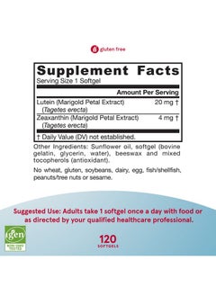 jarrow formulas Lutein 20 Mg With 4 Mg Zeaxanthin 120 Softgels Supports Eye  Macular Health  Visual Function Dietary Supplement 120 Servings  - Image 5