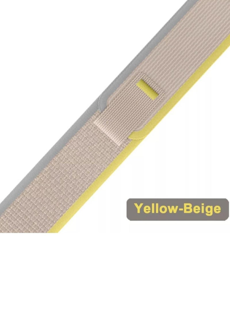 Apple Watch strap made of rubber fabric  beige with yellow color size 42 - Image 4