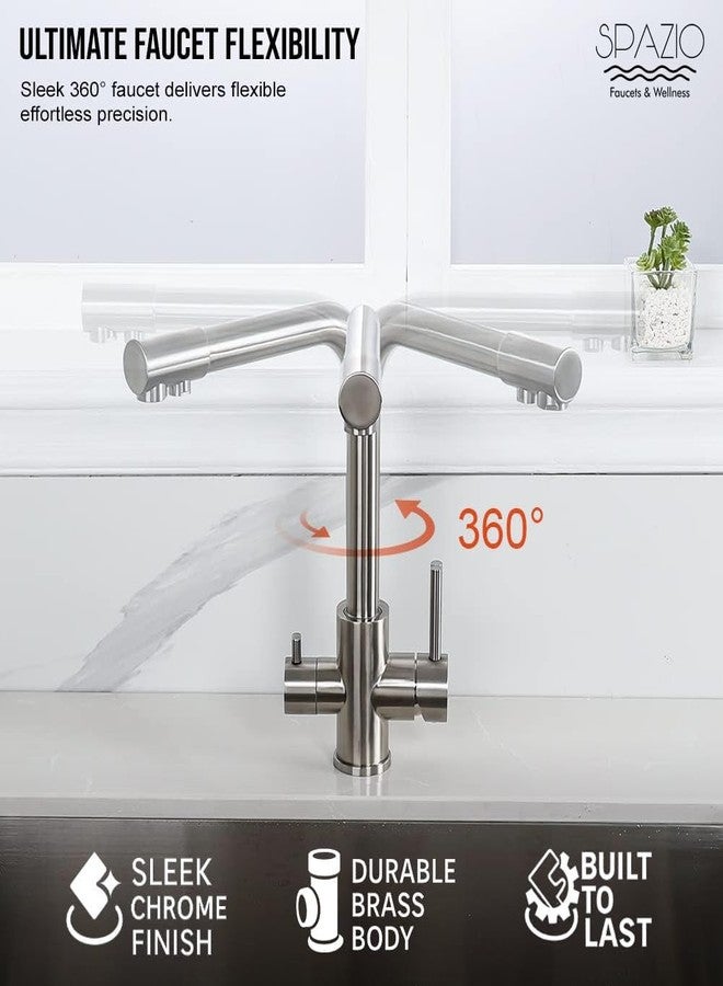 SPAZIO Single Lever Kitchen Sink Mixer and RO Supply|360° Swivel Spout,Hot&Cold Water Kitchen Mixer Faucet - Image 2