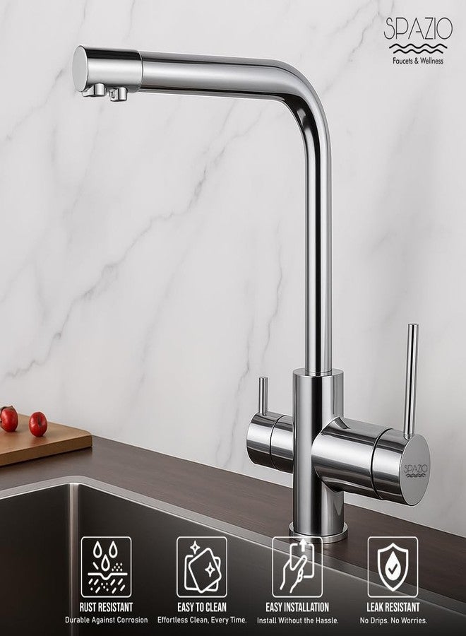 SPAZIO Single Lever Kitchen Sink Mixer and RO Supply|360° Swivel Spout,Hot&Cold Water Kitchen Mixer Faucet - Image 3