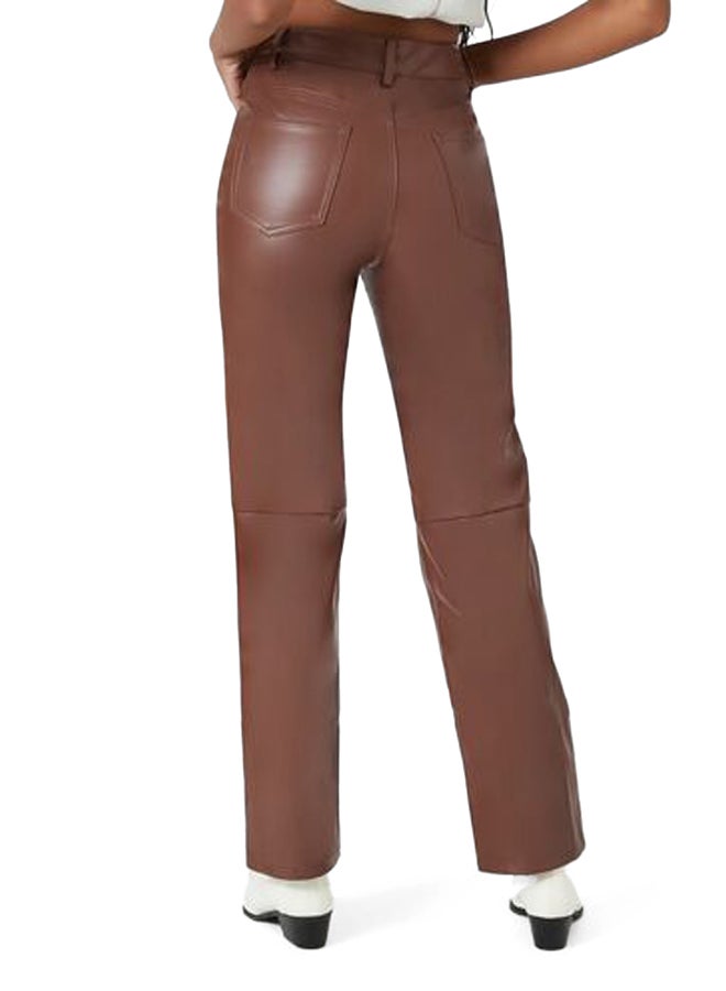FOREVER 21 Faux Leather High-Rise Straight Pants - Image 5