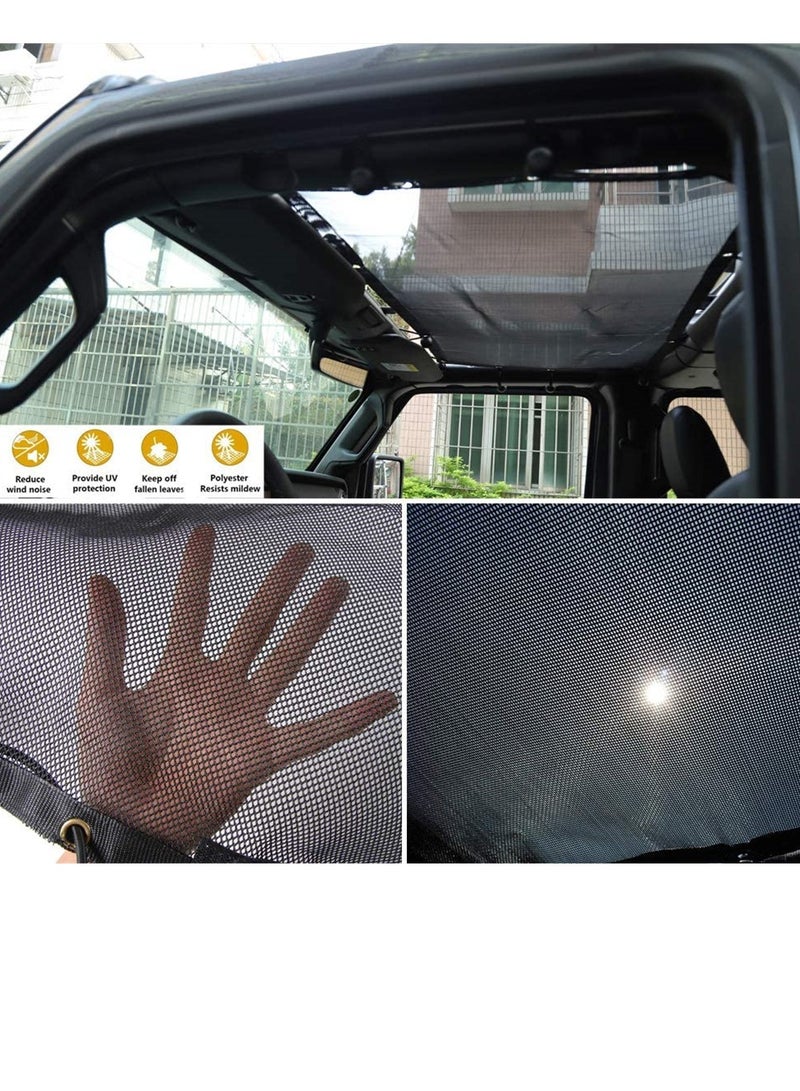 Excefore Black Sunshade Mesh Bikini Top Roof Sun Shade Exterior Accessories for Jeep Wrangler 2018-2022 JL JLU or 2020-2022 Gladiator JT  - Image 5