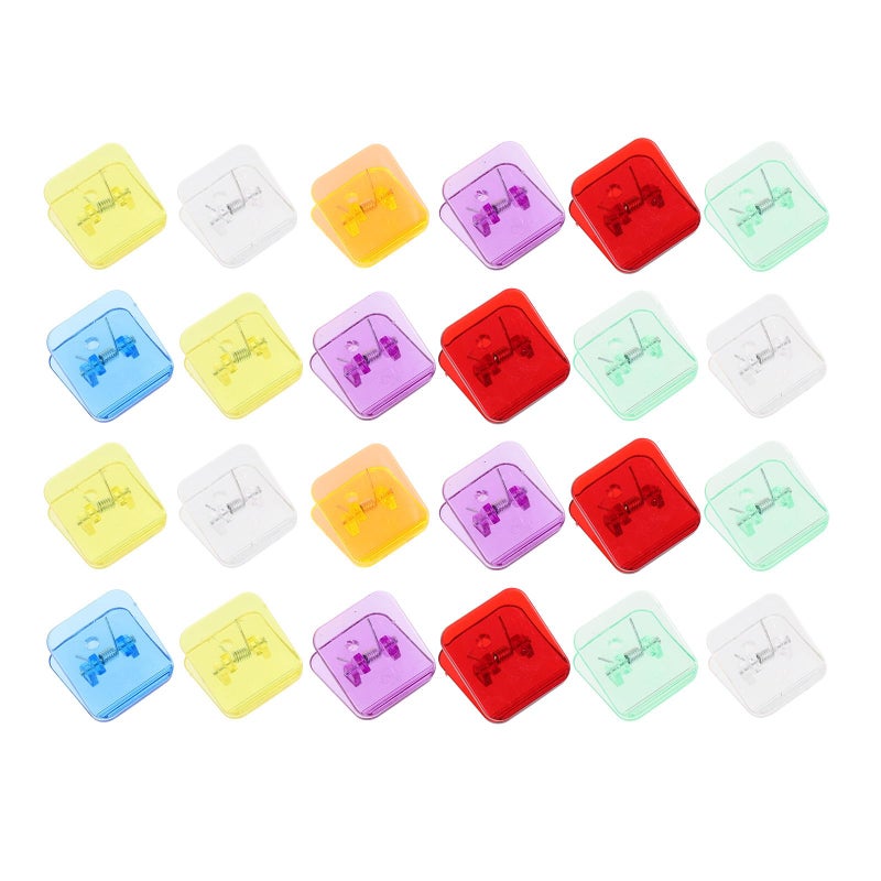 24Pcs Plastic Clips Multicolor Portable Document Fastener File Organizer Office Household Supply - Image 2