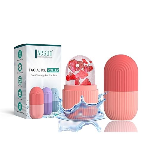 Aegon Ice Roller for Face | Ice Roller for Face Massager | Face Ice Roller for Men & Women | Ice Cube Roller for Glowing Skin & Puffy Eyes | Reusable & Unbreakable (Pink) - Image 1