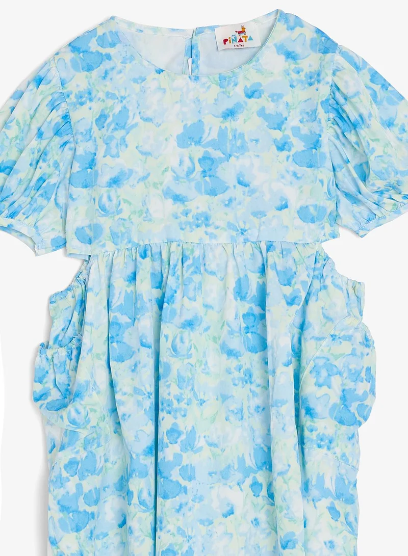 Pinata  Blue Floral Print Summer Dress for Women | Best Price UAE