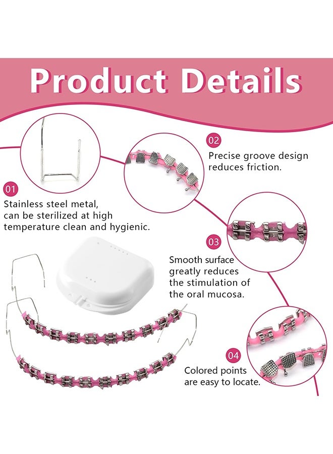 Depend Metal Braces For Orthodontics, Metal Bracket And Orthodontic Ligature Ties, Props For Dental Students Orthodontic Practice To Practice - Pink With A White Box - Image 3