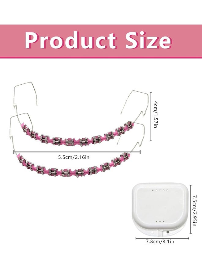 Depend Metal Braces For Orthodontics, Metal Bracket And Orthodontic Ligature Ties, Props For Dental Students Orthodontic Practice To Practice - Pink With A White Box - Image 2