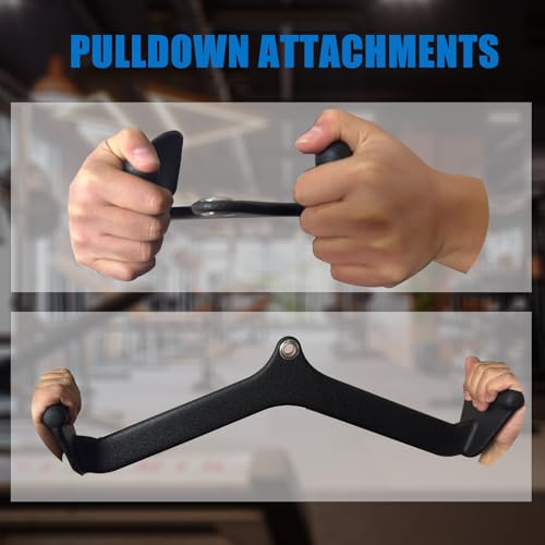 BLUSLM LAT Pulldown Attachments, LAT Bar Cable Machine Attachment,T-bar V-bar, LAT Pull Down Bars, Back Tricep Bar Strength Training Handle for Home Gym Fitness (Style 01) - Image 5