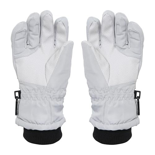 FabSeasons Nylon Unisex Warm Winter Gloves, Waterproof, Windproof for Hiking, Driving, Running & Outdoors, Fits for 3-5 Years Old Boys and Girls, Grey - Image 2