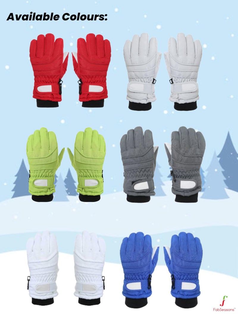 FabSeasons Nylon Unisex Warm Winter Gloves, Waterproof, Windproof for Hiking, Driving, Running & Outdoors, Fits for 3-5 Years Old Boys and Girls, Grey - Image 3