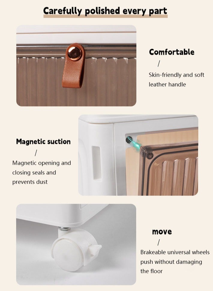 dida-cosmos 4 Layer Foldable Storage Boxes with Lids for Closet Organization and Storage, Removable Storage Boxes with Wheels, Foldable Storage Boxes for Office, School, Home Storage - Image 3