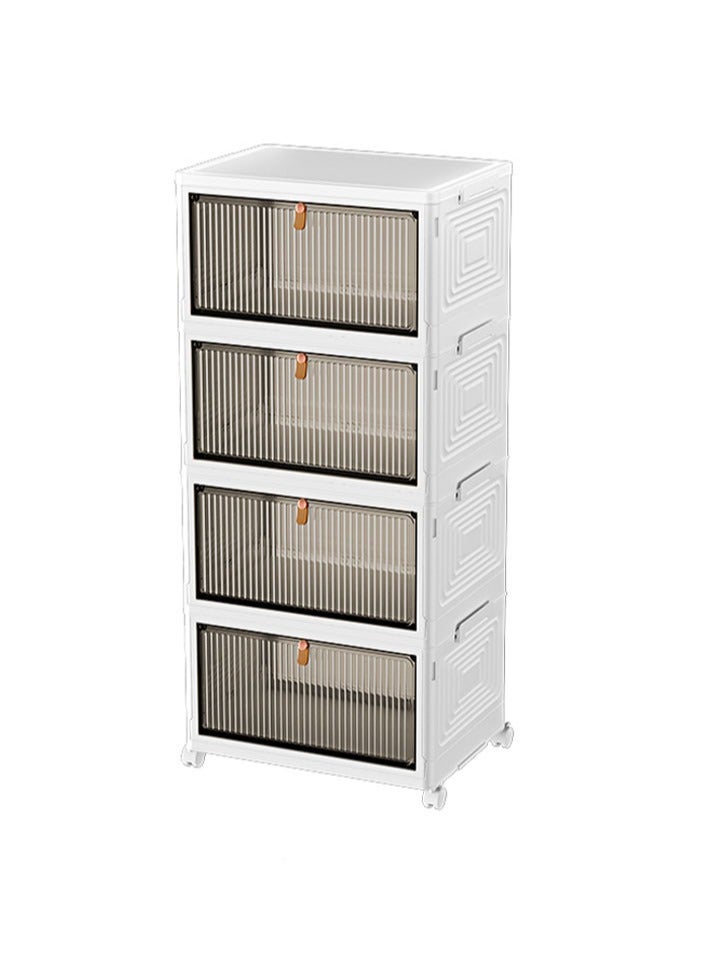 dida-cosmos 4 Layer Foldable Storage Boxes with Lids for Closet Organization and Storage, Removable Storage Boxes with Wheels, Foldable Storage Boxes for Office, School, Home Storage - Image 5