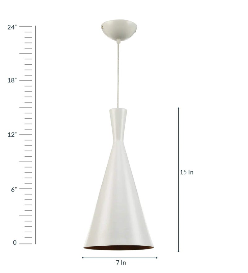WHITERAY Industrial Retro Country Style Round Hanging Pendant Ceiling Light (White) - Image 4