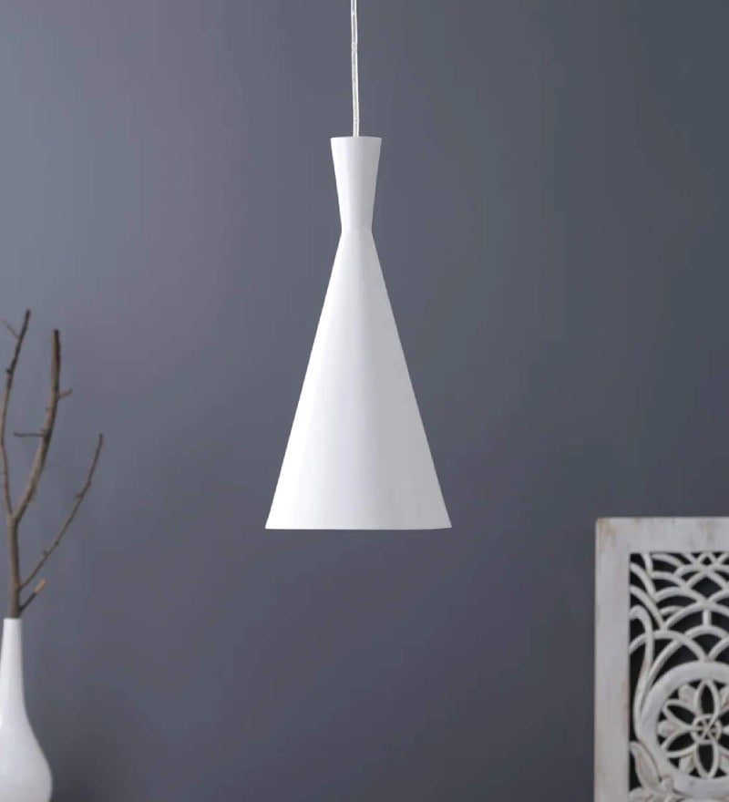 WHITERAY Industrial Retro Country Style Round Hanging Pendant Ceiling Light (White) - Image 2