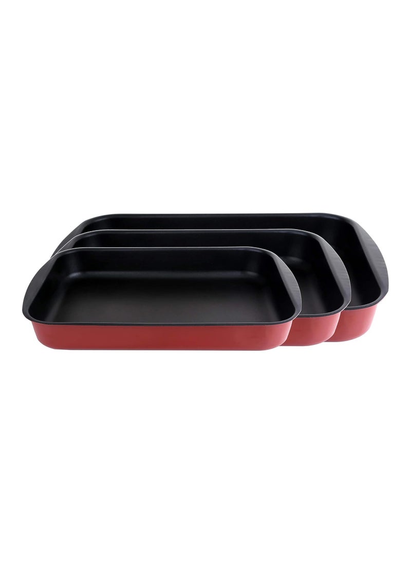 Alsaif - Set of 3 Vitro Non-Stick Rectangular Baking Trays 37, 41 and 45 cm - Image 1