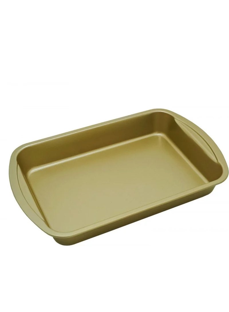 باصرة صينية خبز مستطيلة غير لاصقة بلون ذهبي – صحن مثالي لتحضير الكيك، اللازانيا، الحلويات، والمعجنات داخل الفرن - Image 4