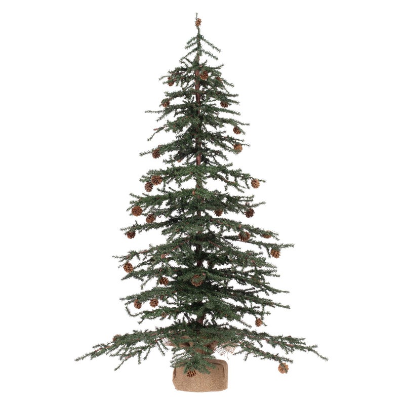 Vickerman Vickerman 42 Caramel Pine Artificial Christmas Tree Unlit Featuring 1241 PVC Tips  Pine Cone Accented  Seasonal Indoor Home Decor with Decorative Burlap Base