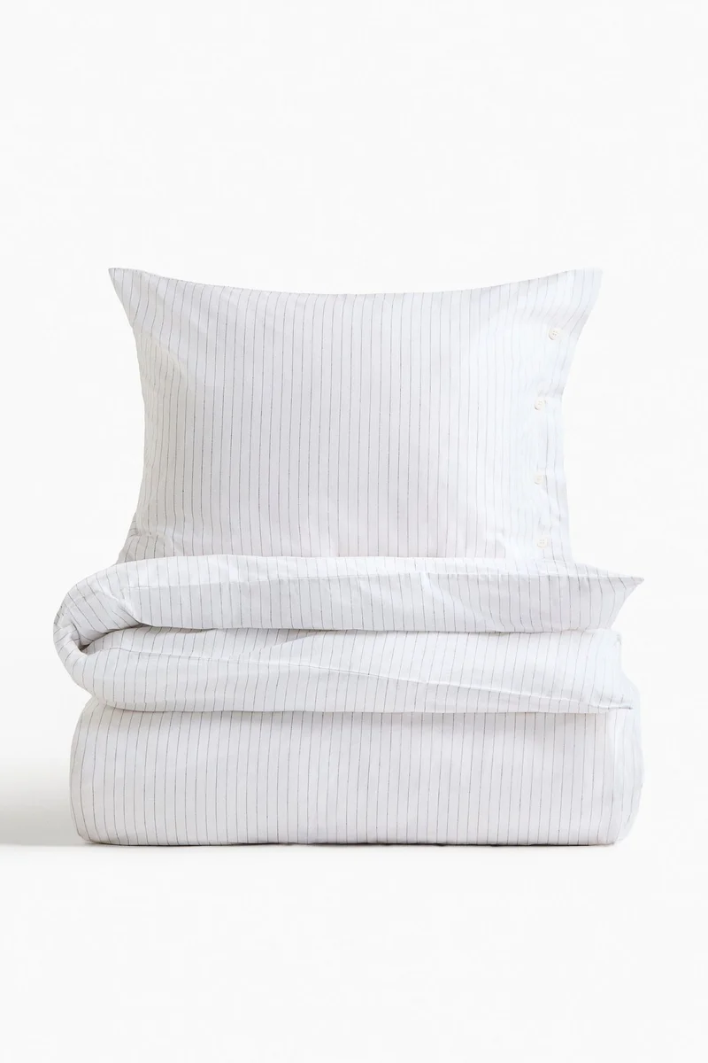 H&M Pinstriped single duvet cover set