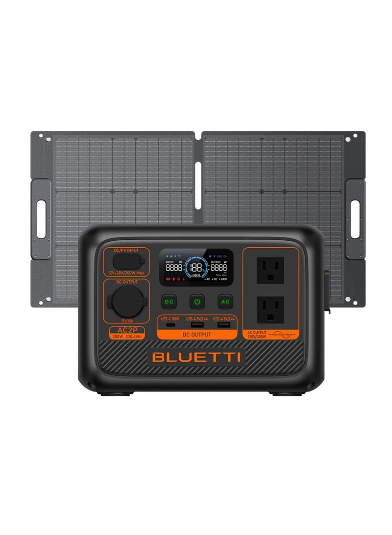 BLUETTI AC2P Portable Power Station – 300W, 204Wh LiFePO₄ Battery Backup with Fast Charging, Solar Generator for Camping, Outdoors, and Emergency Use - Image 3