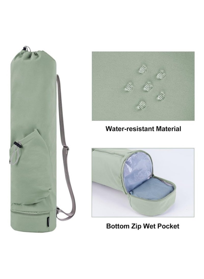 Generic Yoga Mat Bag with Water Bottle Pocket and Bottom Wet Compartment - Multifunctional Sports Yoga Mat Carrier and Storage Bag  - Image 3
