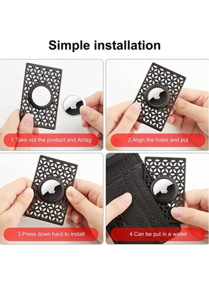 Captaintech Card Case for Apple Airtag, Apple Airtag Holder 2 Packs, Ultra Slim Credit Card Size AirTags Case for Purse, Wallet, Handbag, Backpack, Work Card Anti-lost Protective Case (Black) - Image 3