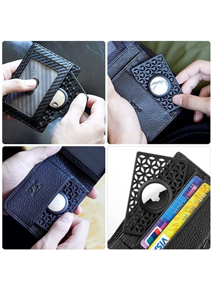 Captaintech Card Case for Apple Airtag, Apple Airtag Holder 2 Packs, Ultra Slim Credit Card Size AirTags Case for Purse, Wallet, Handbag, Backpack, Work Card Anti-lost Protective Case (Black) - Image 5