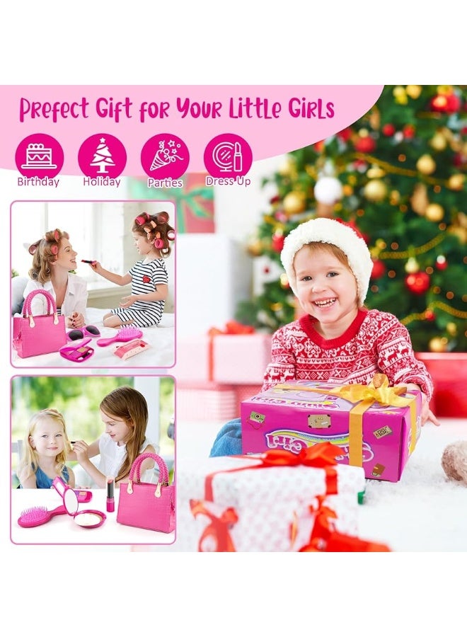 Hohosunlar Little Girl Purse with Pretend Makeup for Toddlers, 49PCS Kids Play Purse Set - Princess Toy Accessories, Pretend Play Headset Wallet Phones Sunglasses Keys Credit Cards Birthday Gift for Girls Age 3+  - Image 2