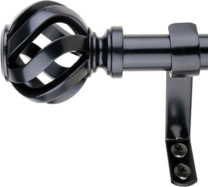 Decopolitan Cage 1 Curtain Rod Set 18 to 36 Inches Black - Image 1