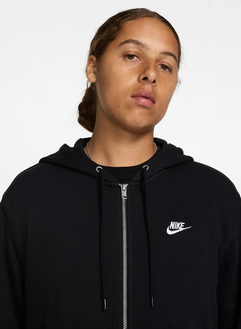 Nike BLACK/BLACK/(WHITE) Club French Terry Hoodie for Men | Best Price UAE