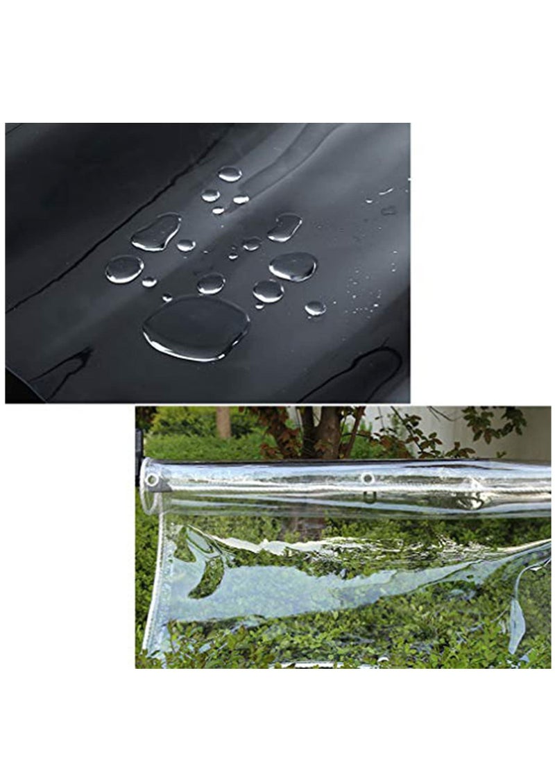 Glass Clear Tarpaulin Heavy Duty Tarp with Reinforced Eyelets, Thick PVC Waterproof Transparent Tarpaulin, Premium Quality Cover for Outdoor Camping Sheet  - Image 2