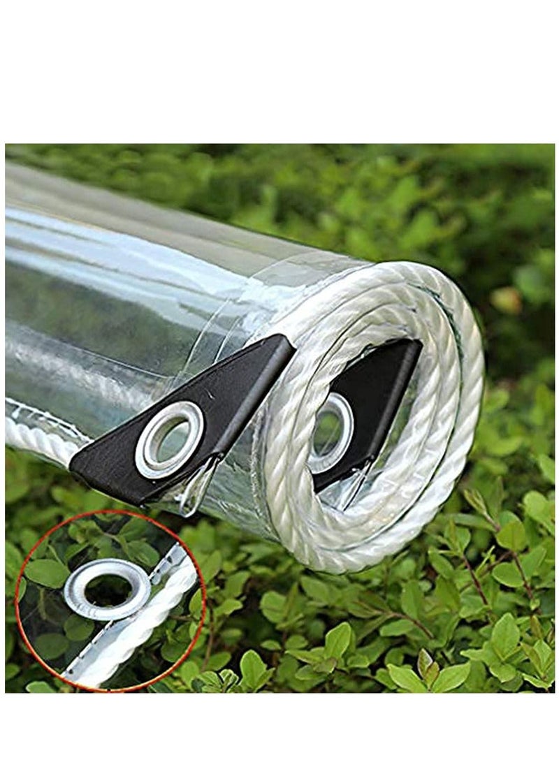 Glass Clear Tarpaulin Heavy Duty Tarp with Reinforced Eyelets, Thick PVC Waterproof Transparent Tarpaulin, Premium Quality Cover for Outdoor Camping Sheet  - Image 3