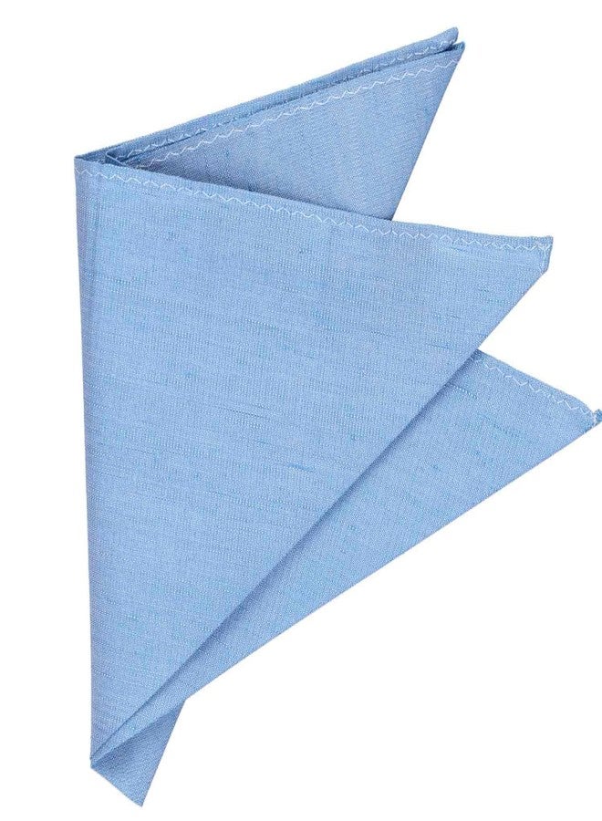 tiemart Regent Morris Neckwear Silk/Linen Pocket Square (Cornflower Blue Regency) - Image 3