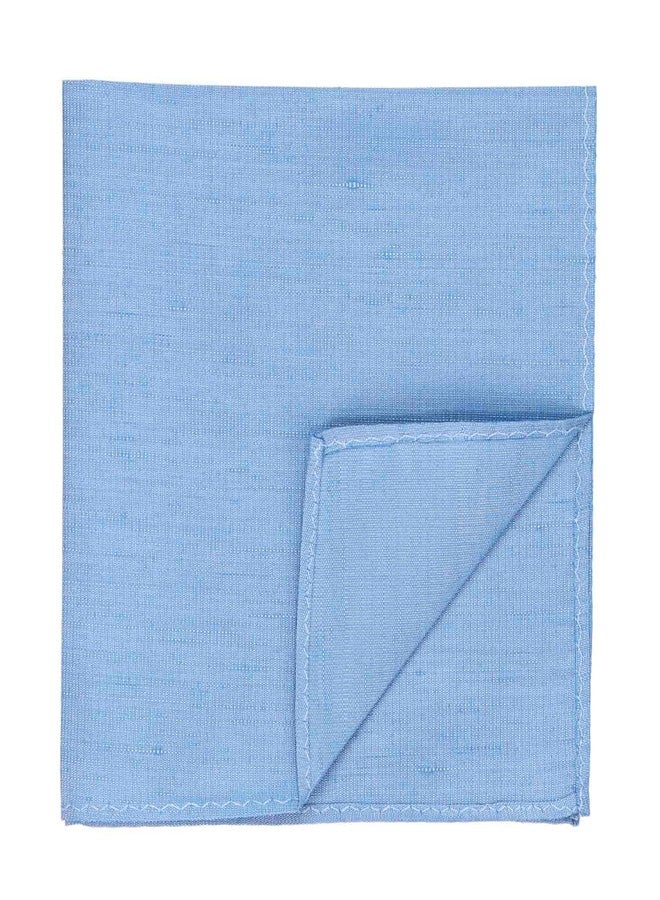 tiemart Regent Morris Neckwear Silk/Linen Pocket Square (Cornflower Blue Regency) - Image 4