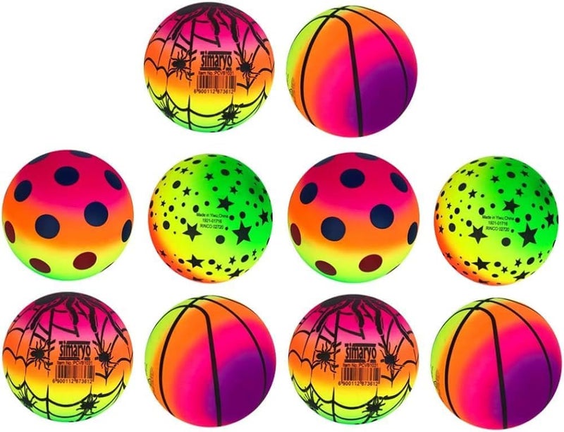 BE BENIGN Designer Inflatable Vinyl Ball/PVC/Swimming/Pool/Garden Perfect for Children with Inflating pin | Size : 22cm (9 inches) | Multi Color (3) - Image 2